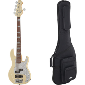 Harley Benton Enhanced MP-5EB Creme w/Bag